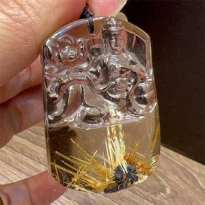 Mặt dây Quan Âm Tóc vàng 41 x 27