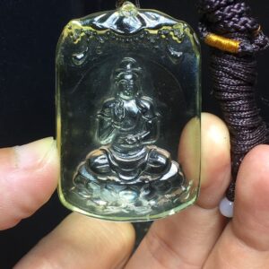 Mặt Phật Thạch Anh Vàng