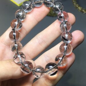 Vòng Tay Tóc Đen Chất Đá Trong 12.7 Li
