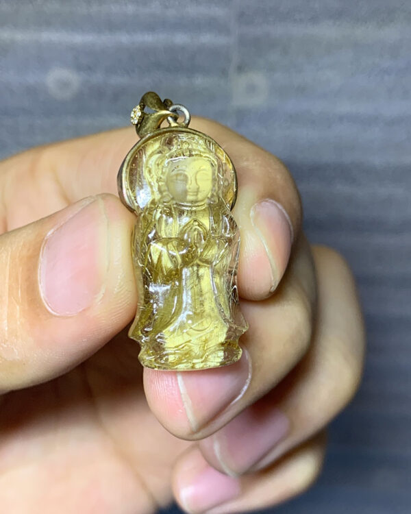Mặt Dây Quan Âm Tóc Vàng 9 gram