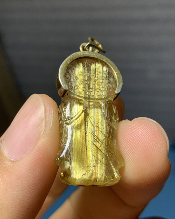 Mặt Dây Quan Âm Tóc Vàng 9 gram