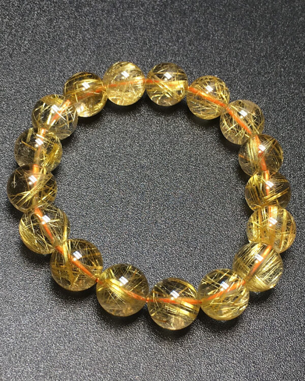 Vòng Tay Tóc Vàng Chất Đá Trong 12 mm