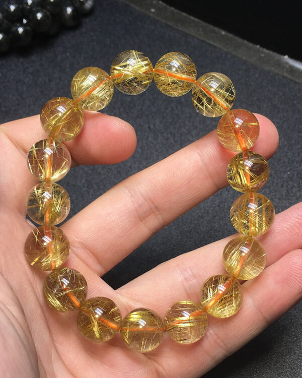 Vòng Tay Tóc Vàng Chất Đá Trong 12 mm