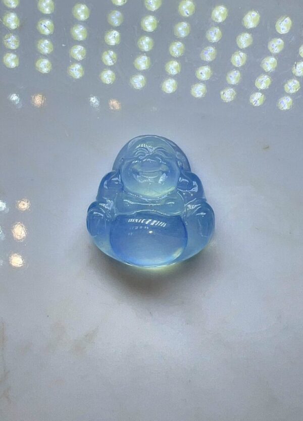 Mặt Dây Phật Di Lặc  Aquamarine
