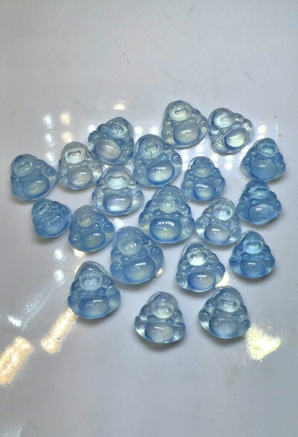 Mặt Dây Phật Di Lặc  Aquamarine