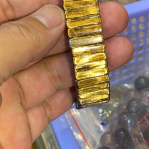 Vòng Bản Thạch Anh Tóc Vàng Nâu 17mm