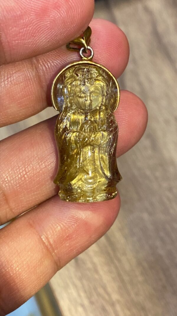 Mặt Dây Quan Âm Tóc Vàng