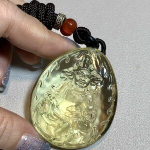 Mặt Dây Hoàng Thần Tài Thạch Anh Vàng