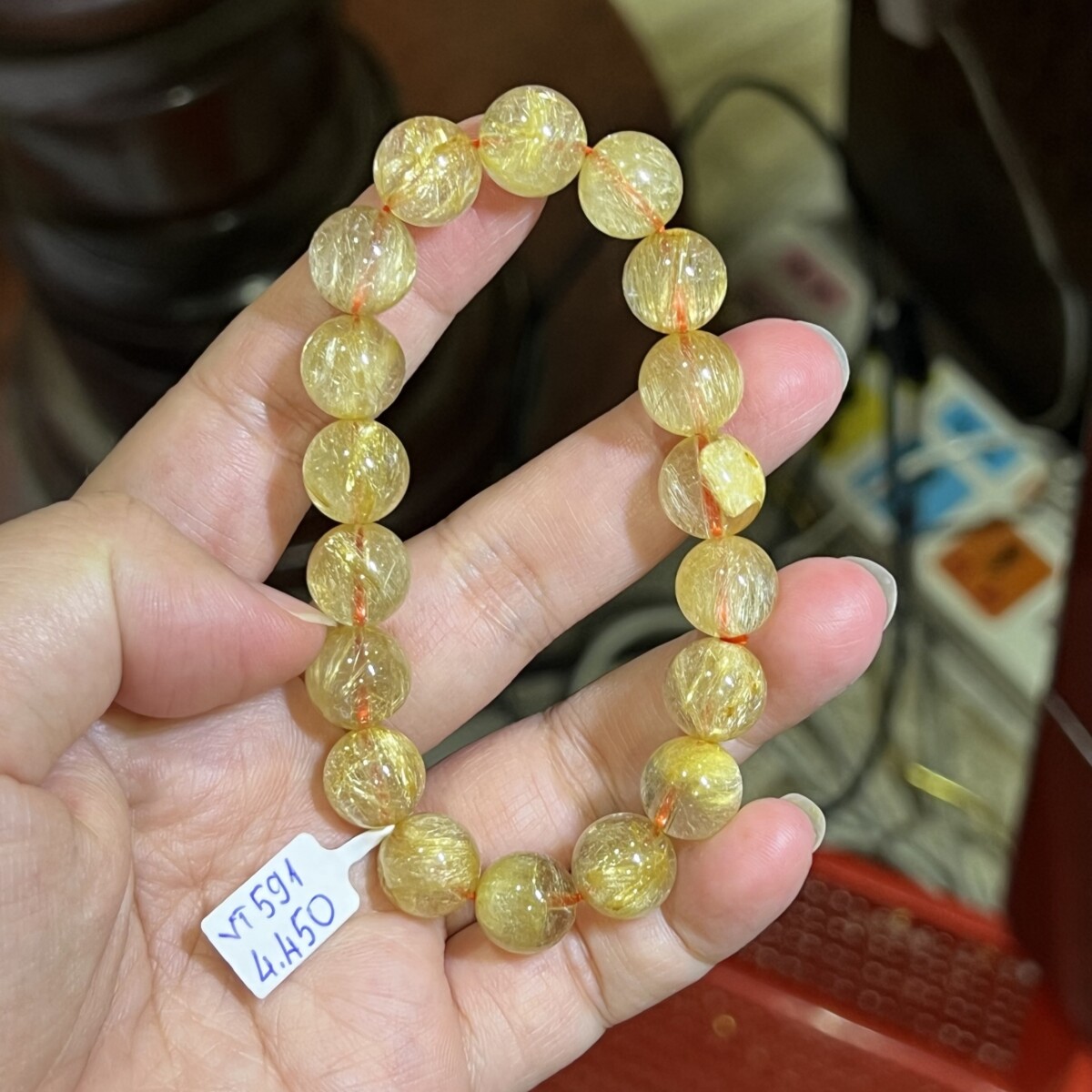 Vòng Tóc Vàng Đá Trong
