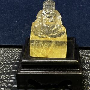 Ấn Hoàng Thần Tài Bảo Thiên Thạch Anh Tóc Vàng