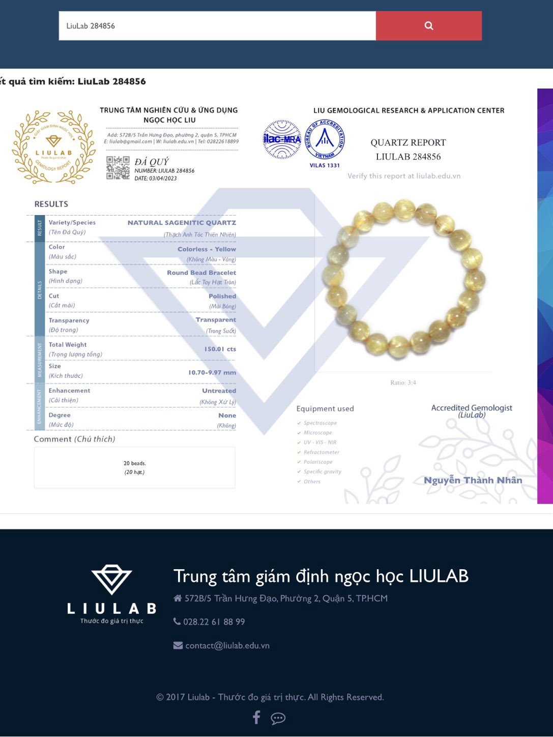 Vòng Tay Thạch Anh Tóc Vàng