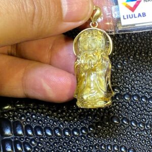 Mặt dây Quan Âm tóc vàng đã kiểm định liulab 629348
