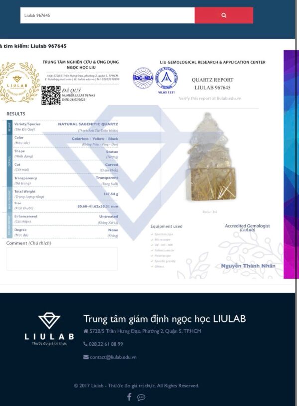 Ấn Hoàng Thần Tài Bảo Thiên tóc vàng đã kiểm định liulab 967645 - Ảnh 5