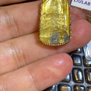 Mặt dây Quan Âm hoa thị tóc vàng